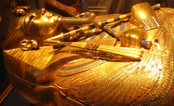 This is one of the 2 coffins in which King Tutankhamen's mummified body was placed.