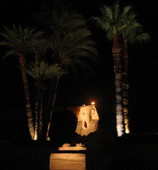One of the Sphinxes that line "Sphinx Avenue" outside of the Temple of Luxor.&nbsp; 