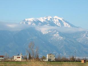 Mount Olympus, home of the gods and the throne of Zeus.