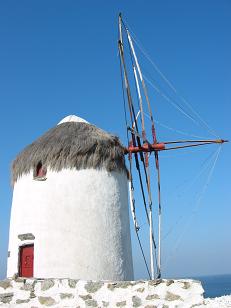 Windmill overlooking the city.