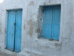 Fascade of a building inside the town.&nbsp; The narrow streets made it hard to get straight on shots.