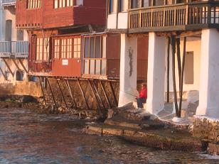 Woman fishing at "little venice."