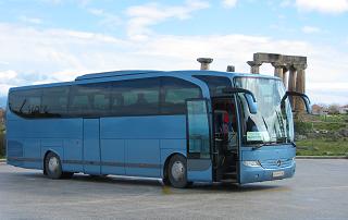 This is the nice Mercedez bus that we ride around on.