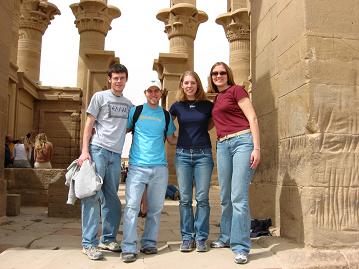 Jacob (that's me), Kiley, Lindsey, and Linea at the Roman addition to the Temple of Philae.