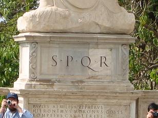 The letters SPQR can still be found everywhere around Rome.&nbsp; It is the symbol of the old republic.