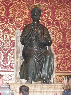 This statue of Saint Peter is supposed to bring an answer to your prayers when you rub it's foot.
