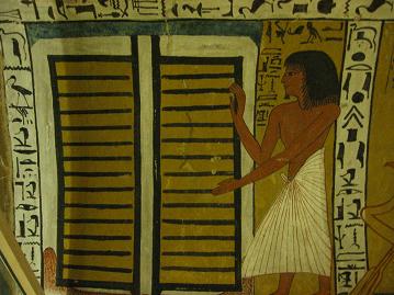 This is a scene inside a tomb in the Valley of the Workers.&nbsp; Their tombs were smaller, but are in much better condition than the Kings' tombs.