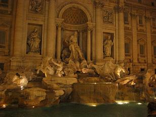 The Trevi fountain was made famous by the movie "Three Coins in a Fountain."