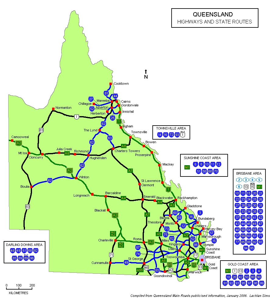 Map Of Sealed Roads Queensland Road, Transport & Infrastructure Files