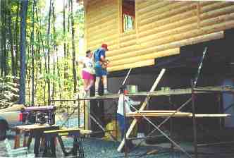 log home construction, log siding installation