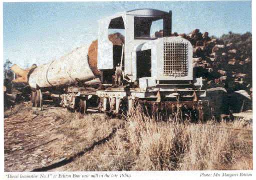 "Diesel #1" working near the mill, late 1950s