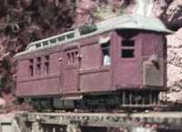 Broughton Vale's railcar hauls the loggers to and from the reload site each day.