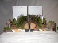 End on view of both Camp 4 modules. Both modules have a cupboard latch magnet, (brown lump to the left), and a mating metal plate, (silver patch to the right), mounted the end.