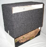 Transport box partially lifted from the layout modules 