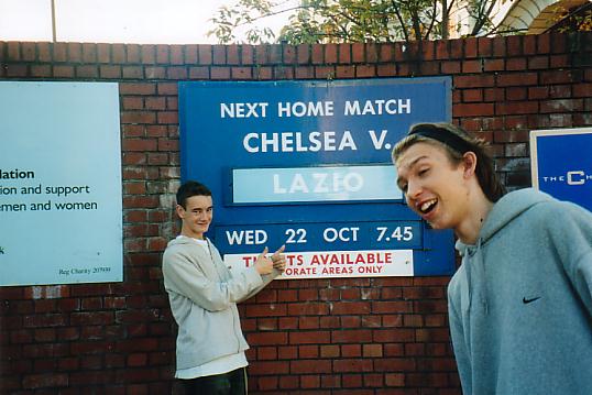 Andrew and Adz outside Chelsea