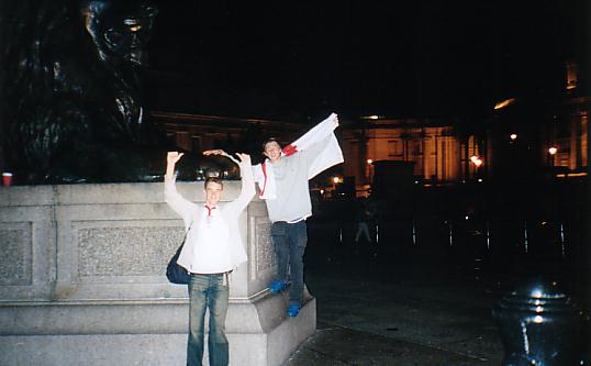 Andrew and Adz at Trafalgar Sq.