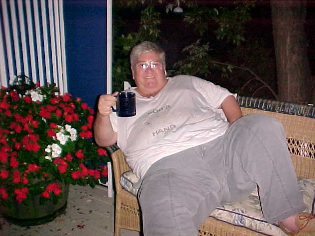 Bob enjoying a cup of coffee