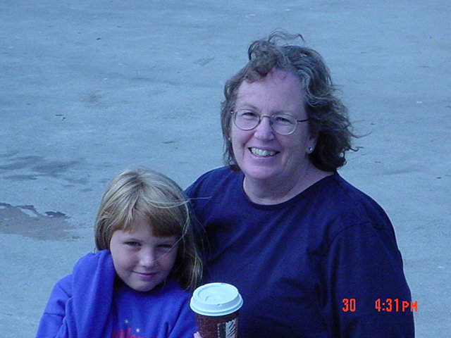 Lynda with Emma at Fisherman's Wharf in San Francisco