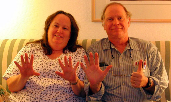 Lynda and Ron celebrating Sixteen Years of marriage