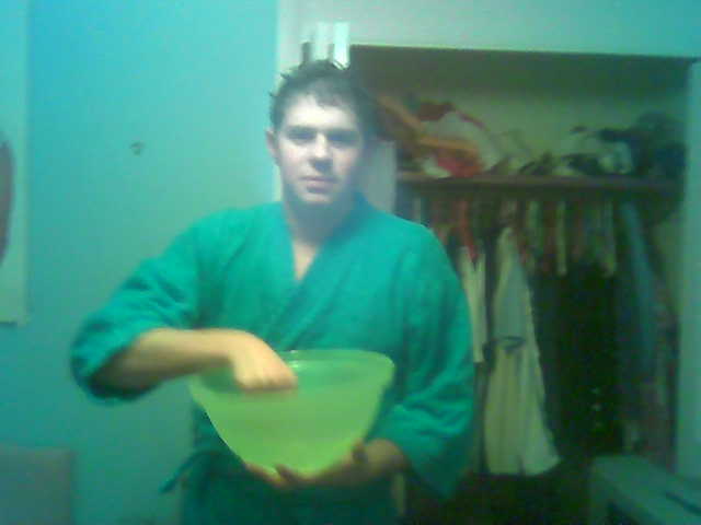 aw beautiful dressing gown alex, now just soak ur hands in this bowl, there u go...!