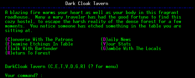 DarkCloak Tavern Screen