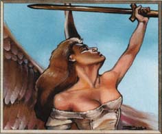 Born with wings of light and a sword of faith, this heavenly incarnation embodies both fury and purity