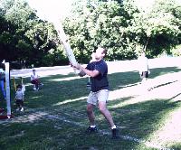 Pher doesn't toss the caber