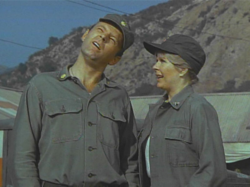 (WHICH EP???) "Is that an enemy plane?" "WHO CARES...what are you going to do about those two...perverts?"