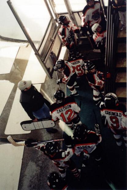 Waiting to get on the ice