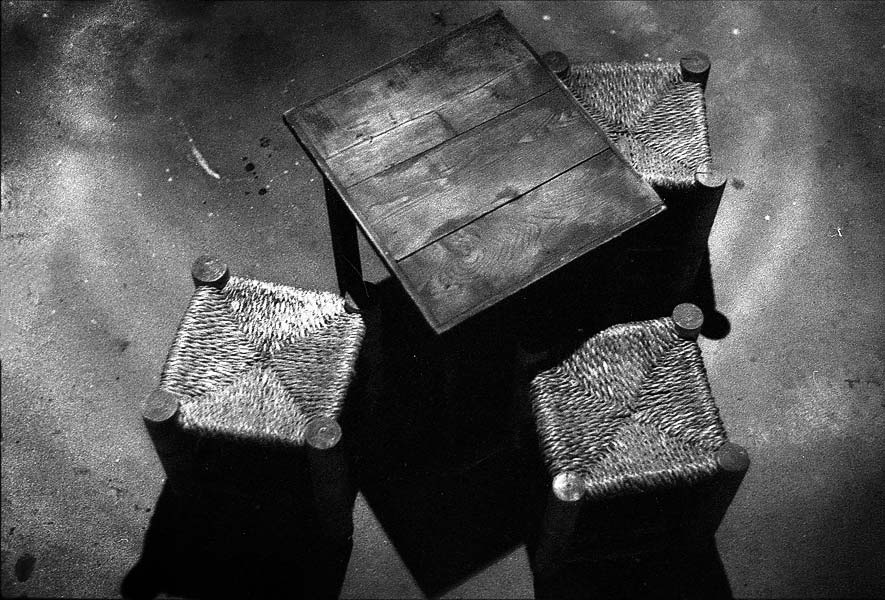 Table and Stools at Cafe Le Jardin