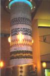 Cabaret column with custom hand-made ceramic tiles: Wind, Water, Fire and Earth
