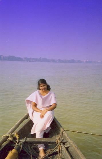 I spent the whole day amidst river Ganga with my friends.