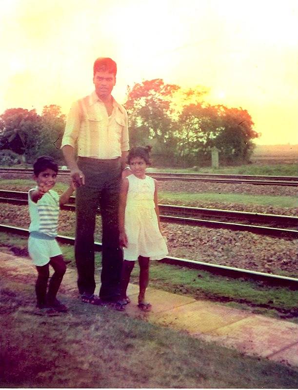 It was a routine for us to take a afternoon stroll with our father. (Backdrop: Amarda road station, a small village of Westbengal and Orissa border)