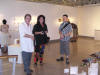 Brisbane artsists Vim de Vos, Adele Outeridge and Jonathan Tse at Caloundra - picture by Helen Sanderson 