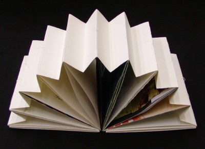 Lost and Found Artists Book, showing the concertina binding by Adele Outteridge.
