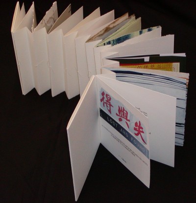 Lost and Found Artists Book on display