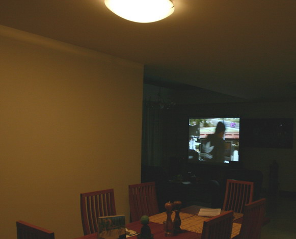 View of screen from light
