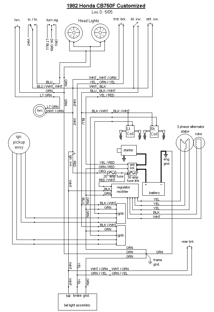  Daniel's 1982 Honda CB750F wiring diagram 