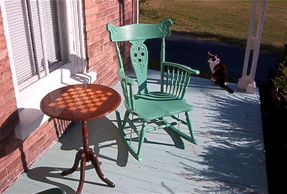 game table five buck at junk shop, chair $20 at yard sale