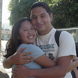 lucy getting glomped by emmanuel