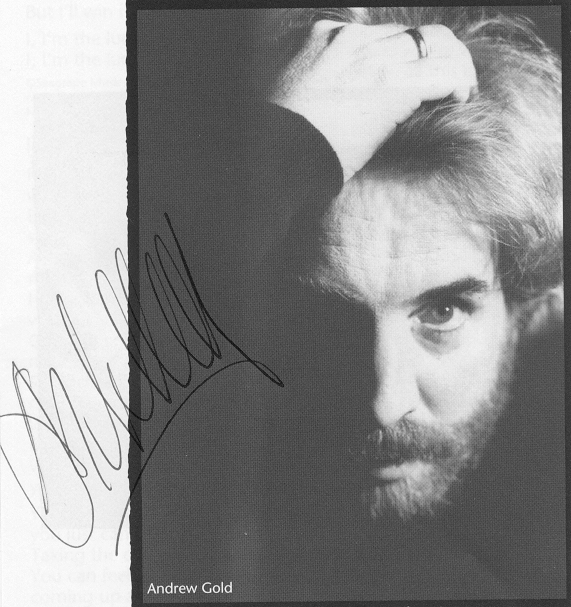 A signed photo of Andrew Gold