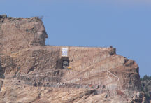 All of Mt. Rushmore could fit in Crazy Horse's forehead.