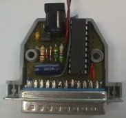 Enclosed in a D25 connector box. Top view
