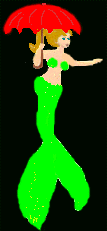 Mermaid Red Umbrella - Copyright (c) 2001 by LPT Scott