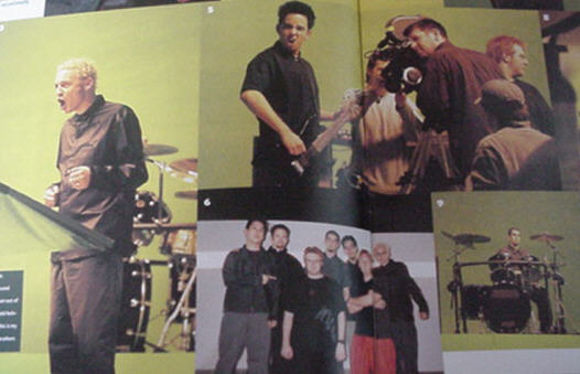 3)man fireing pingpong balls just out of shot 5)Brad: 'and this is my best side...' 6)The band, with directors Brothers Strauss 9)Rob, minnature drummer alert!