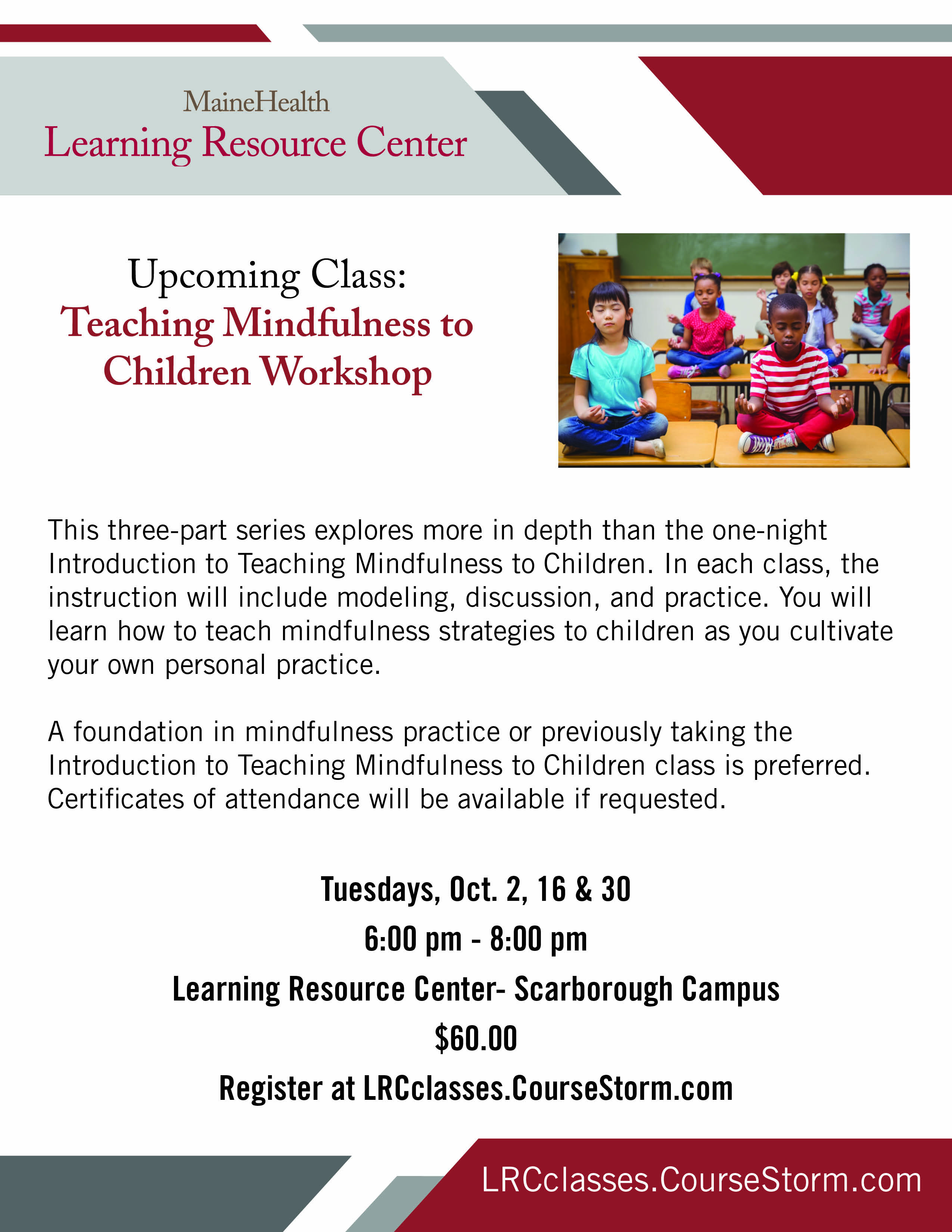 Teaching Mindfulness to Children flyer