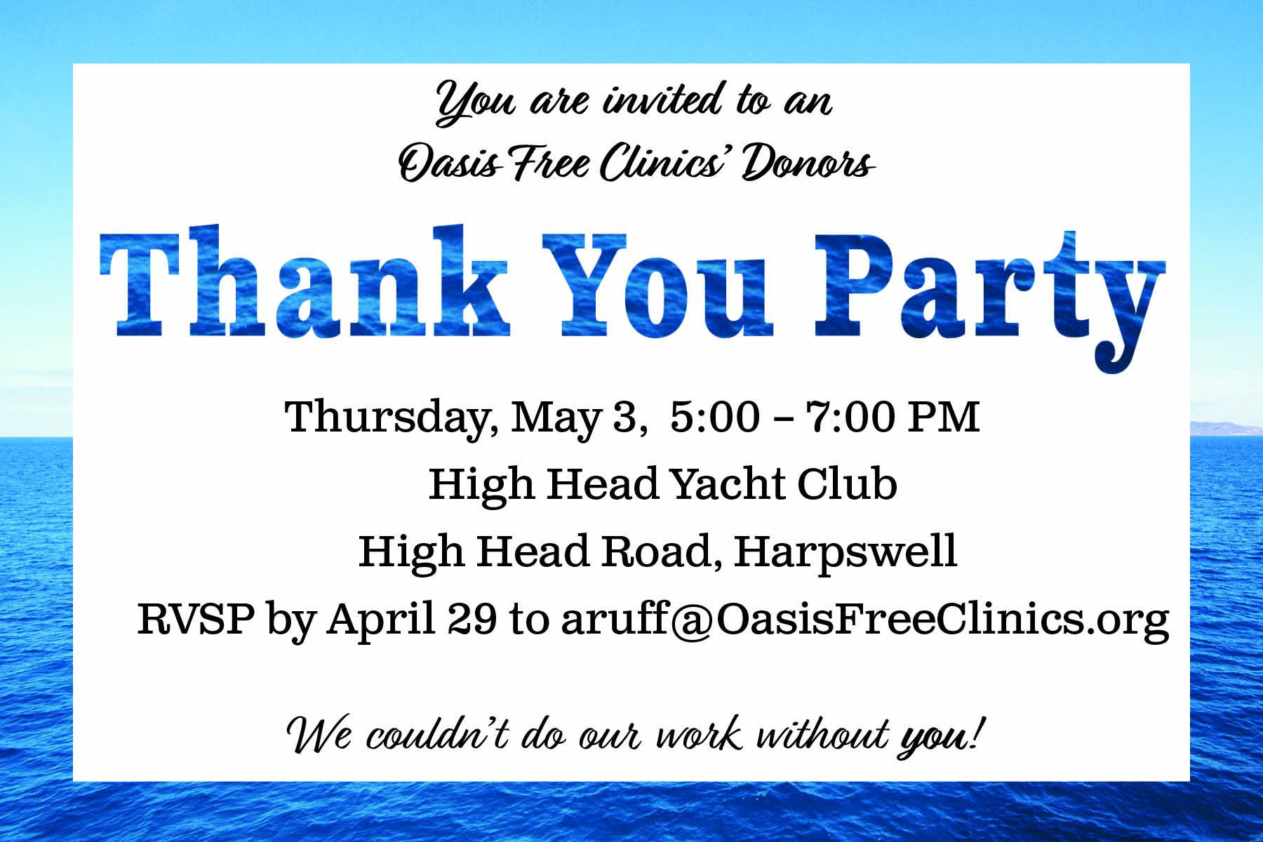 Thank You party postcards