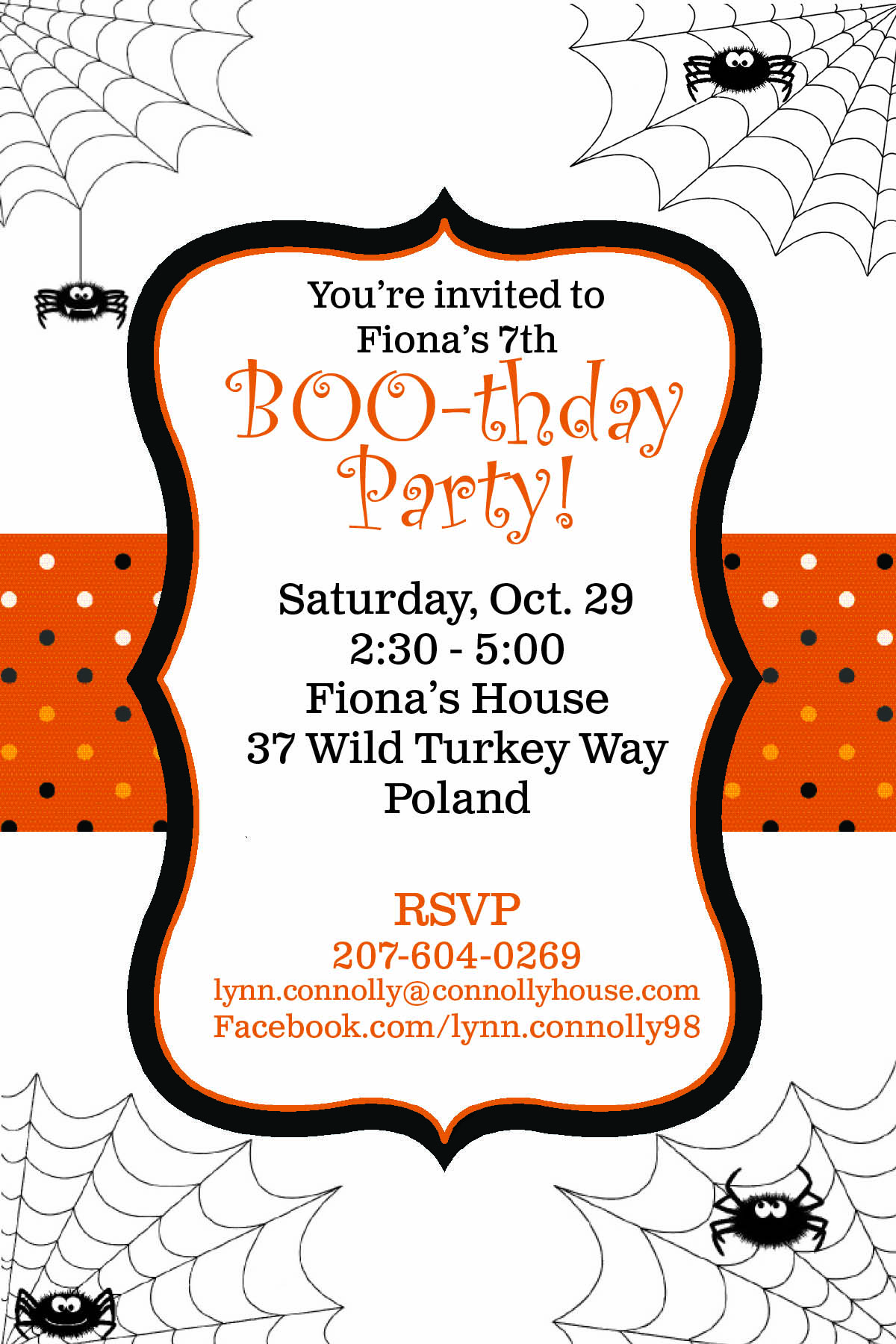 Halloween birthday party invitation
