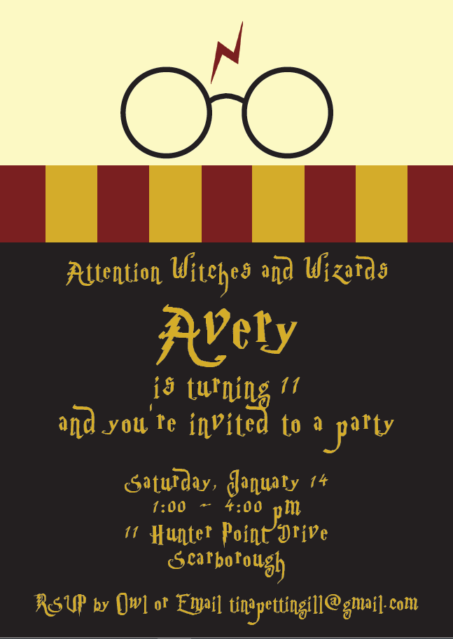 Harry Potter party invitation