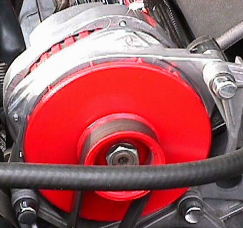 Billet Aluminum Altenator Fan - Painted Red